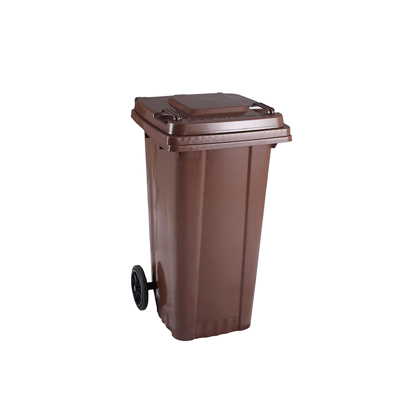 120L Tam Renkli Plastik Çöp Konteyneri — Kahve