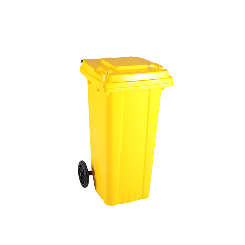 120L Tam Renkli Plastik Çöp Konteyneri — Sarı